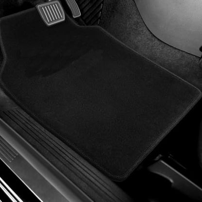 Waterproof Universal Fit Car Floor Mats,Velvet Car Carpet Mats, Black Car Mats with Anti-Slip Nibbs Backing Driver Heel Pad Fit for SUV,Vans,sedans,Trucks,Set of 4pcs Girl Women Men(All Black) - color: Black2