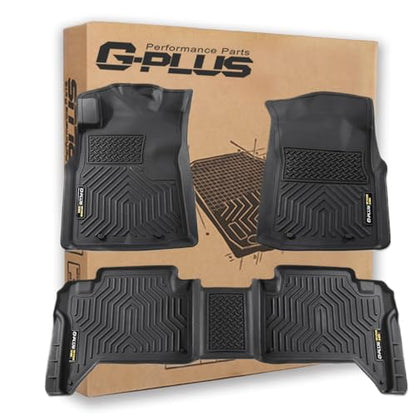 G-PLUS Floor Mats Compatible with Toyota Tacoma 2005-2015 Double Cab All Weather Full Cover Protection TPE Car Floor Cargo Liners 3 Piece,Black - size: 2005-2015|Fit Toyota Tacoma Double Cab|3Pcs