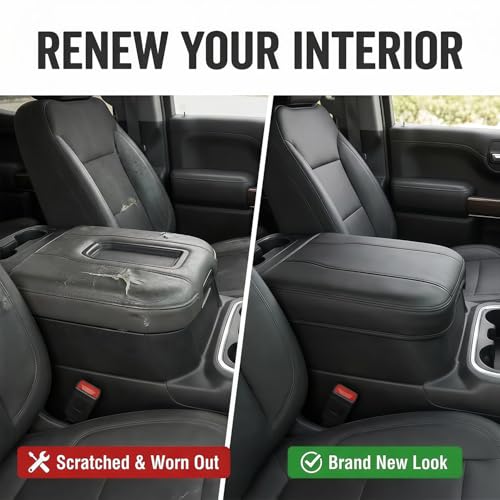 Center Console Armrest Cover Compatible with Chevy Silverado & GMC Sierra 2019-2026, Yukon & Tahoe & Suburban 2021-2026, for Console Bucket Seat Only, Middle Console Cover, Anti-Scratch - size: For 2019- 2026 bucket seat cosnole