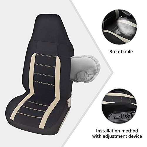 AUTOYOUTH Auto Car Front Seat Covers Bucket Seat Cover Automotive Universal Fit for Sedan Truck Trend Car Accessories - Beige - color: Beige