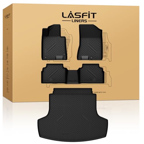 LASFIT Floor Mats & Cargo Mat for Hyundai Sonata 2020-2026 (Only Fit FWD & Gas) / Kia K5 2021-2026 (Only Fit FWD) All Weather TPE Custom Fit Floor Liners for Car Mats Trunk Mats - size: 2)For Hyundai Sonata & Kia K5 | 2020-2026 | FWD