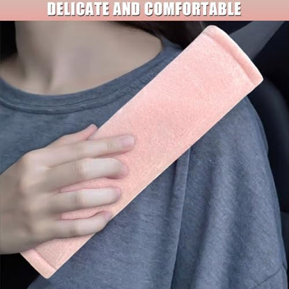 2PCS Car Seat Belt Pads Cover - Soft Fluff Car Seat Belt Shoulder Strap Cover Harness Pad Protect Your Neck - Universal Comfortable Seatbelt Strap Cushion for Most Cars & Backpacks (Pink) - color: Pink