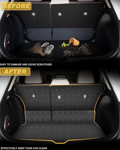 Cargo Mat & Backrest Mat Fit for 2010-2023 Lexus GX460 - All Weather PU Leather Trunk Liner 3rd Row Rear Backrest Protector - color: 2010-2023 lexus gx460 cargo mat 1
