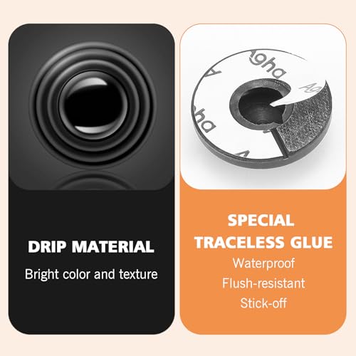 20PCS Car Shock Absorber, Car Door Shock Absorber Cushion Gasket, Sound Deadening High Elasticity Silicone Waterproof Absorber, DIY Self-adhesive Replacement Parts, Universal for Most Cars (Black) - size: 20 PCS