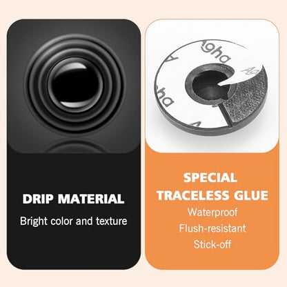 20PCS Car Shock Absorber, Car Door Shock Absorber Cushion Gasket, Sound Deadening High Elasticity Silicone Waterproof Absorber, DIY Self-adhesive Replacement Parts, Universal for Most Cars (Black) - size: 20 PCS