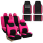FH Group Light & Breezy Cloth Seat Full Car Seat Covers (Airbag & Split Ready) with Carpet Floor Mats- Universal Car, Truck, SUV, or Van (Pink/Black) FB030115 - color: Pink