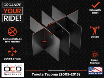 Center Console Organizer for Toyota Tacoma (2005-2015) - Made in USA - SLX100 - size: 2005-2015, style: Center Console Organizer