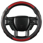 Black Seal Custom-Fit Steering Wheel Cover for Ford F-150, F-250, F-350, Expedition, 15.5–16", Anti-Slip PU Leather (Black+Red) - color: Black+Red