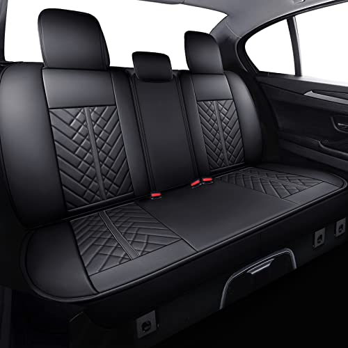 Tomatoman Tacoma Car Rear Seat Covers 2005-2025 2026 Access Double Extended Cab TRD Sport Offroad Limited SR5 V6 Truck with Waterproof Faux Leather Back Cushions(Rear Seat/Black) - color: Rear Seat/Black