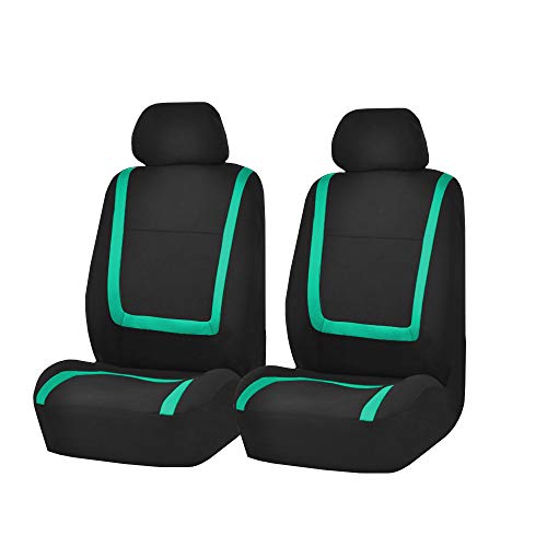 FH Group Car Seat Covers Front Set in Cloth - Car Seat Covers for Low Back Car Seats with Removable Headrest,Universal Fit,Automotive Seat Covers,Washable Car Seat Cover for SUV,Sedan,Van Mint - color: Mint, size: Front Set