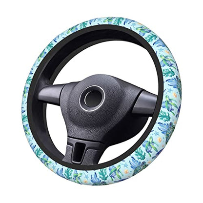 Sea Turtle Steering Wheel Cover Anti-Slip,Sweat Absorption Universal 15 inch Steering Wheel Covers Cute car Accessories for Men Women - color: 1