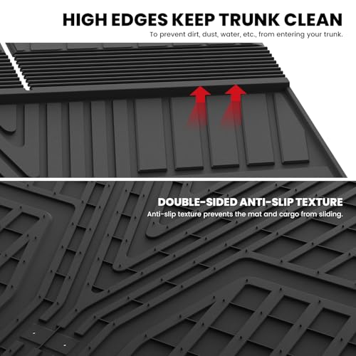 LASFIT Cargo Mat with Backrest Mat for Honda Pilot 2023 2024 2025 2026, Split & One-piece Foldable Seating TPE Custom Fit Trunk Mat Cargo Liner with Seatback Mat Accessories, Black - style: 3）For Honda Pilot | 2023-2026 | Trunk Mat