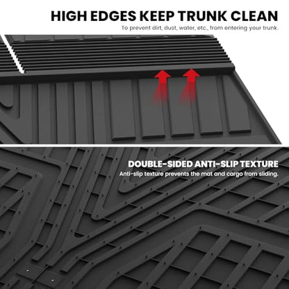 LASFIT Floor Mats & Trunk Mat with Backrest Mat for Honda Pilot 2023-2025 2026, Split & One-Piece Foldable Seating All Weather TPE Floor Liners 1st & 2nd & 3rd Row & Cargo Mat with Seatback Mat, Black - style: 5）For Honda Pilot | ‎2023-2026 | Combo Set
