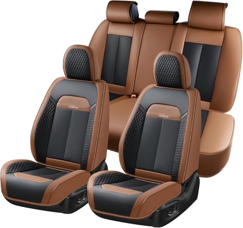 Car Seat Covers Full Set, Automotive Seat Covers, Black Car Seat Cover, Waterproof Seat Protectors Universal fit for Car Truck Van SUV - Coffee - color: Coffee, size: Fullset