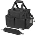 Compact Wearable Cleaning Caddy, Small Supplies Organizer with Handle & Shoulder Straps for Housekeepers, Under Sink & Car Cleaning Tool Organizer Bag (Black)