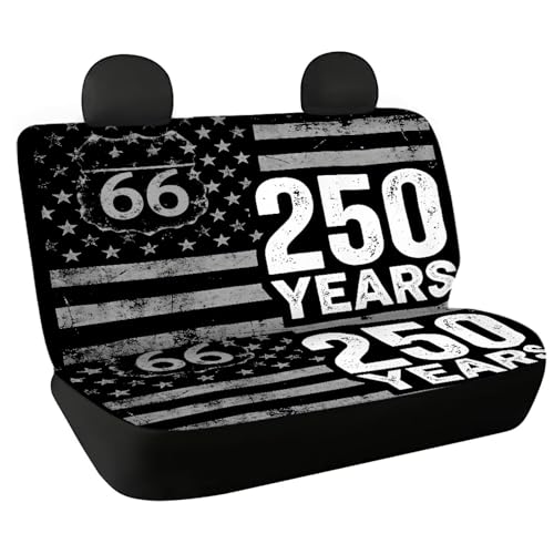AFPANQZ Car Seat Cover for Rear Bench Seat, 250 Years Print Automotive Back Seat Protector Dogs Pets Seat Cushion for Trucks Vans SUVs Universal Fit - color: 250 Years Print