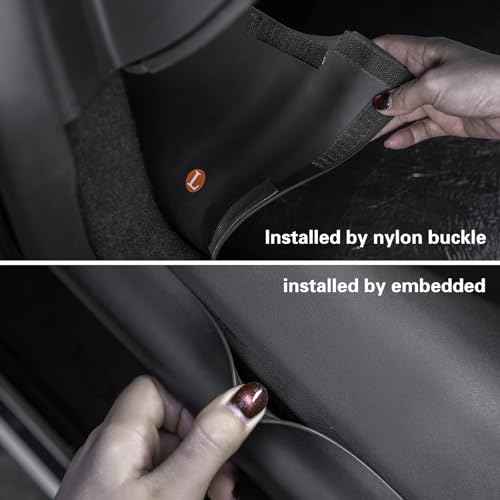 for Tesla Model 3 Highland 2024 2025 Door Sill Protector Front and Rear Door Entry Guard Carpet Pedal Kick Protection Strip Interior Accessories (2 Packs)
