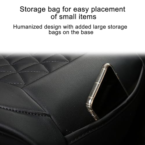 2PCS Leather Car Seat Cover, Vehicle Front Bottom Seat Protector Pad, Full Surrounded Waterproof Auto Seat Protective Cushion with Storage Pocket, Universal for SUV, Truck, Sedan（Black） - color: Front/Black