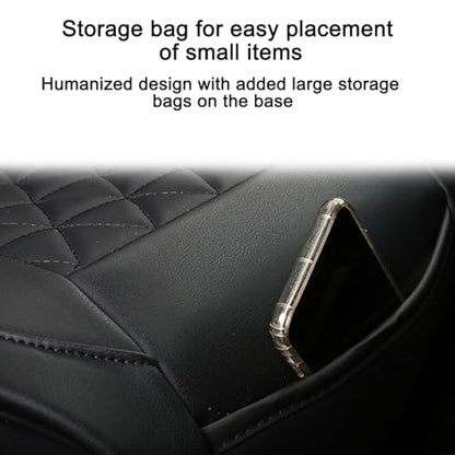 2PCS Leather Car Seat Cover, Vehicle Front Bottom Seat Protector Pad, Full Surrounded Waterproof Auto Seat Protective Cushion with Storage Pocket, Universal for SUV, Truck, Sedan（Black） - color: Front/Black