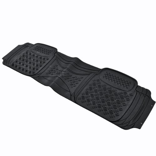 BDK OF-713 Diamond Grid Rubber Car Floor Mats, Universal Front & Rear Combo Set with Trunk Cargo Mat Liner for Car Sedan SUV Van, Heavy Duty All Weather Trim to Fit