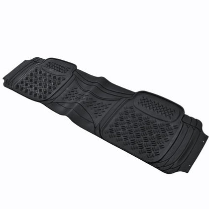 BDK OF-713 Diamond Grid Rubber Car Floor Mats, Universal Front & Rear Combo Set with Trunk Cargo Mat Liner for Car Sedan SUV Van, Heavy Duty All Weather Trim to Fit