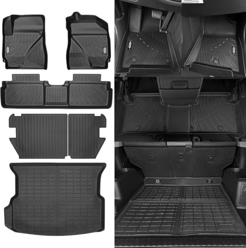 Custom Fit Floor Mats for Ford Escape 2009-2012, for Mazda Tribute & Mercury Mariner 2009-2011, All Weather TPE Floor Liners with Trunk Mat & Backrest Protectors, Full Set Interior Accessories - size: 2)Escape Set|2009-2012