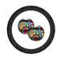Game Steering Wheel Cover with 2 Car Coasters Non Slip Neoprene for Women Men Universal 15 Inch - color: Game