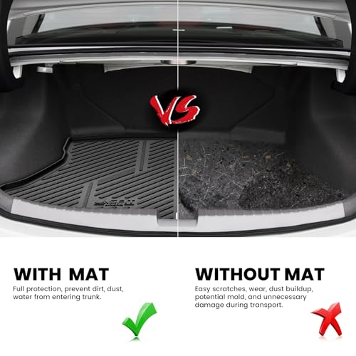 LASFIT Cargo Mat for Acura ILX 2013-2022 Sedan, Trunk Mat Cargo Liner with Raised Edges All Weather TPE Trunk Liner for Rear Cargo Area Protection, Black - size: 2013-2022 | For Acura ILX | Cargo Mats