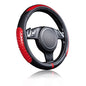 Flying Banner car Steering Wheel Cover Gel Massage Velvet Cool Warm Universal Size 15 inches SUV Truck Anti Slip Odorless Summer Winter (Black Red, Gel Massage) - color: Black Red