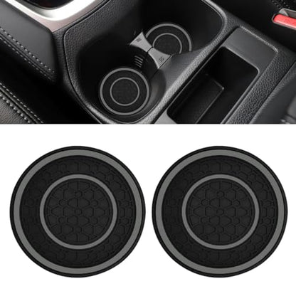 2PCS Car Cup Holder Coasters, 2.75 Inch Auto Non-Slip Anti Dust Cup Mats, Console Cup Holder Insert Coaster Auto Insulated Mats, Universal Interior Accessories for Most Cars (Gray) - color: Gray