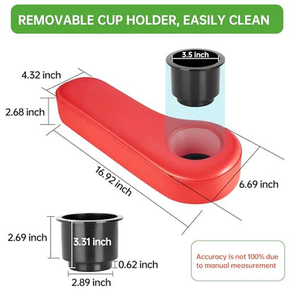 10L0L Golf Cart Rear Seat Kit Arm Rest Set with Cup Holder for Yamaha EZGO Club Car Golf Cart UV-Proof Coating Long Lasting, No Drilling Kits Include - color: red