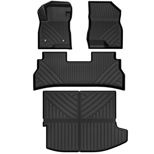YITAMOTOR Floor Mats Fit for 2024 2025 2026 Chevrolet Trax ACTIV/LS/LT/RS, TPE All Weather Custom Fit Floor Liners & Cargo Mat for Chevy Trax Accessories, Automotive 1st & 2nd Row Car Mats Set, Black - style: 24-26 Chevy Trax Full Set