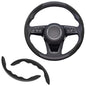 2pcs Universal Fit Carbon Fiber Steering Wheel Cover, Anti-Skid Steering Wheel Cover/Segmented Steering Wheel Protector/Car Interior Accessories (Black) - color: black