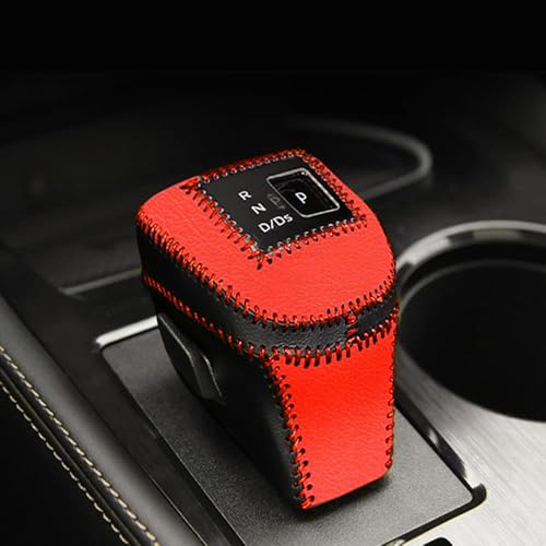 with Rogue Logo Automatic Gear Shift Knob Cover Leather Boots Shift Lever Protector Trim for Nissan Rogue 2021 2022 2023 2024 2025 2026 Interior Accessories(Red+Black) - color: Red/Black, size: 2021-2026,With "Rogue" LOGO