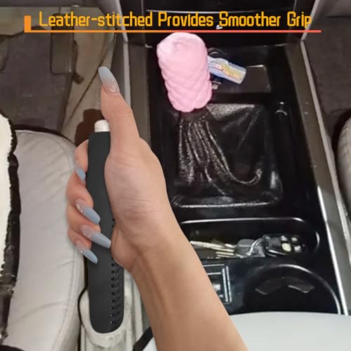 Genuine Leather Handbrake Protector Cover Compatible with Kia Sorento 2004-2007 Anti-Slip Hand Brake Parking Lever Sleeve Black
