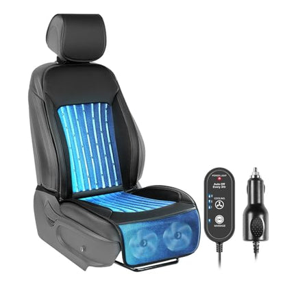 2026 Upgraded Cooling Car Seat Cover Front Seat, 12V-24V Ventilated Cooling Car Seat Cushion, Cooled Seat Cover for Car SUV Truck Universal Fit, Classic Black