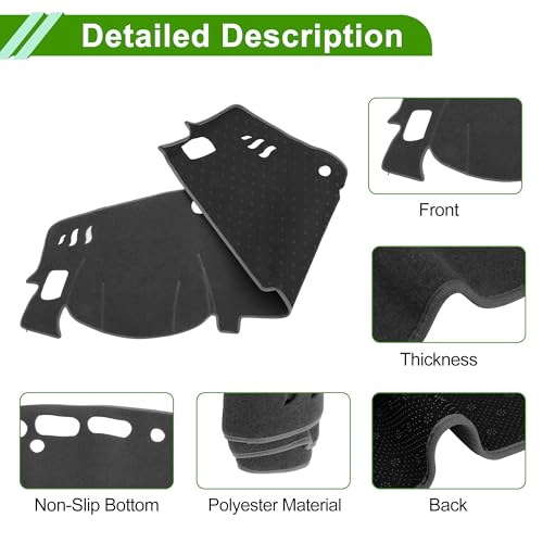 Dash Cover for Nissan Altima 2019-2025 No Hud Dashboard Cover Car Interior Anti-Slip/Anti Dust Polyester Gray 1 Pcs - color: Gray