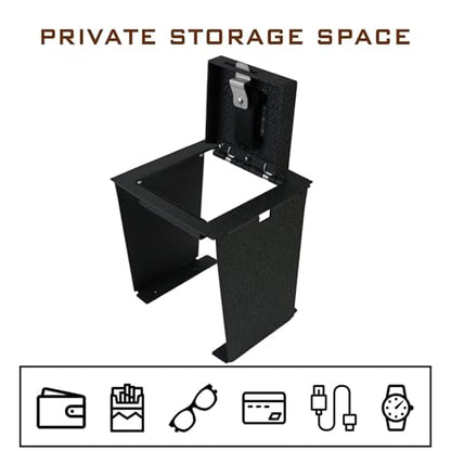 Center Console Gun Safe Vault - TuoJue Console Safe Lock Box Compatible with 2021-2026 Ford Bronco With Full Floor Console Model, with Superior Fingerprint Lock, Center Console Organizer