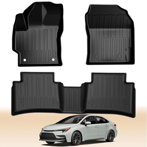 2020-2025 Corolla Floor Mats for Toyota Corolla/Corolla Hybrid Sedan Model - Custom Fit All Weather Floor Mats - Heavy Duty Rubber Car Mats for Toyota Corolla (Not Fit Hatchback Model) - style: (3)Toyota Corolla 2020-2025 Floor Mats