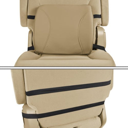 BDK Universal Fit Cushioned Back Car Support Lumbar - (Beige) - color: Beige