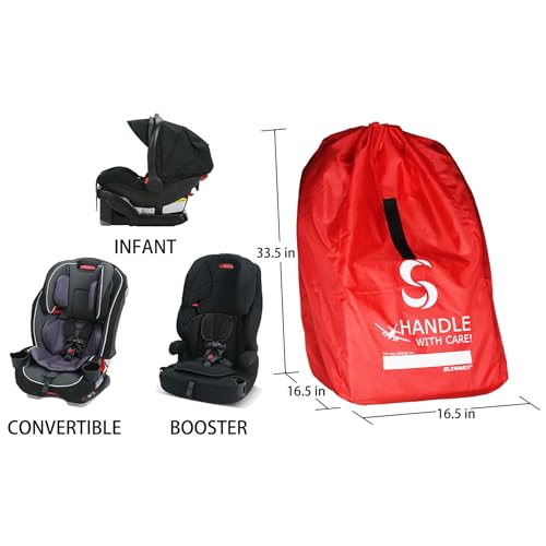 Car Seat Travel Bag for Airplane - Fits Convertible Car Seats, Infant carriers & Booster Seats, Black Upgrade - color: Black Upgrade