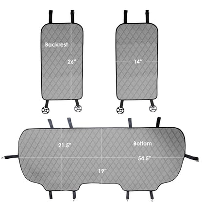 FH Group Car Seat Cushion Rear Set Faux Leather Automotive Seat Cushions - Universal Fit, Rear Car Seat Cushion, Car Seat Cushions With Non-slip Silicone Backing for SUV, Sedan, Van Gray
