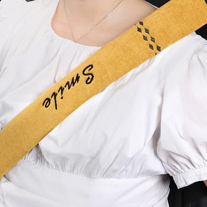 Extra-Long Car Seat Belt Cover Comfortable & Stress-Relieving Durable and Comfortable Car Seatbelt Shoulder Pad Enhance Your Driving Comfort and Safety (Yellow, L-29)