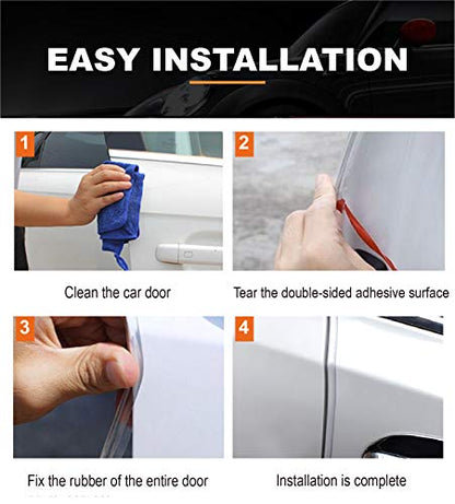 Car Door Edge Guards Clear, 32Ft Rubber Seal Protector U Shape Edge Trim Car Door Edge Protection Fit for Most Car - size: 32Ft(Clear)