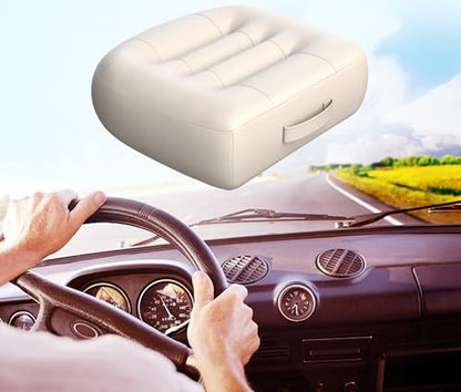 Adult Car Booster Seat Cushion/office chair cushion with Carry Handle Angle Lift Seat Cushion Imitation PU breathable fabric More comfortable and beautiful,for/car/office/wheelchair seat cushion/milky - color: Milky White