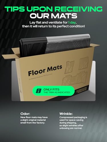 YHTAUTO Floor Mats & Cargo Mat Compatible with Hyundai Elantra 2021-2026 (Not Hybrid), TPE Floor Liners All-Weather Protection Custom Fit, 1st & 2nd Row & Trunk Mat, Set of 4