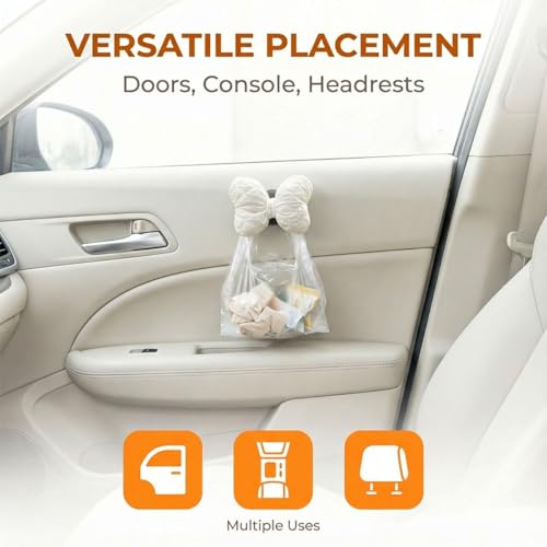 2PCS Car Mini Hooks, Multifunctional Self-Adhesive Car Dashboard Storage Hook, Universal Hanging Auto Interior Backseat Hanger Decoration Accessories for Key Cable Mask Earphone (White)