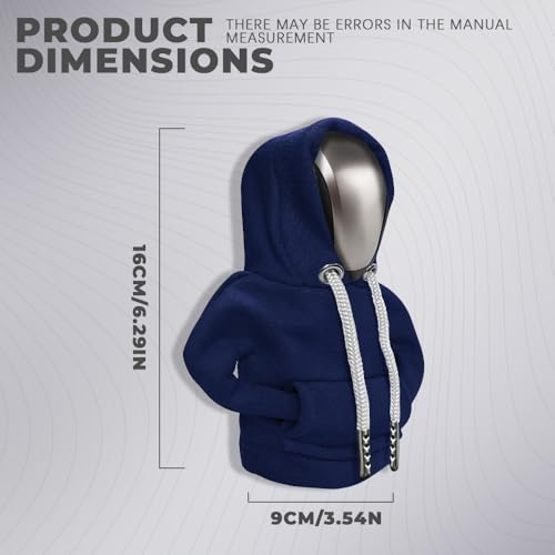 Gear Shift Hoodie, Gear Shift Cover, Fashionable Hoodie Automotive Gear Shift Knob Protector, Car Accessories Mini Sweater Gear Shift Knob Cover for Car Gear Shift Levers (Blue) - color: Blue