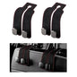 2 PCS Car Seat Headrest Hook, Back Seat Hanger with Double Flexible Leather Hooks, Soft Leather Double Headrest Metal Hooks Purse Handbag Organizer, Car Accessories (Black)