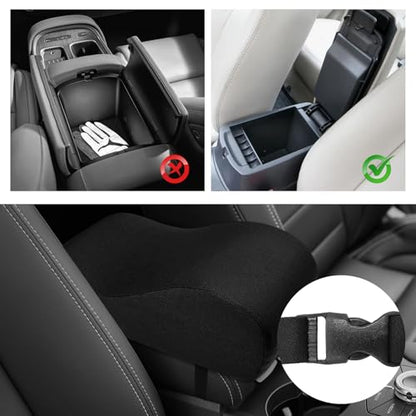 Car Center Console Cover, 12.2"×6.3"×3.9" Soft Comfortable Memory Foam Armrest Cushion Pad, Universal Arm Rest Seat Box Pillow Protector for Most Vehicles, Car Accessories
